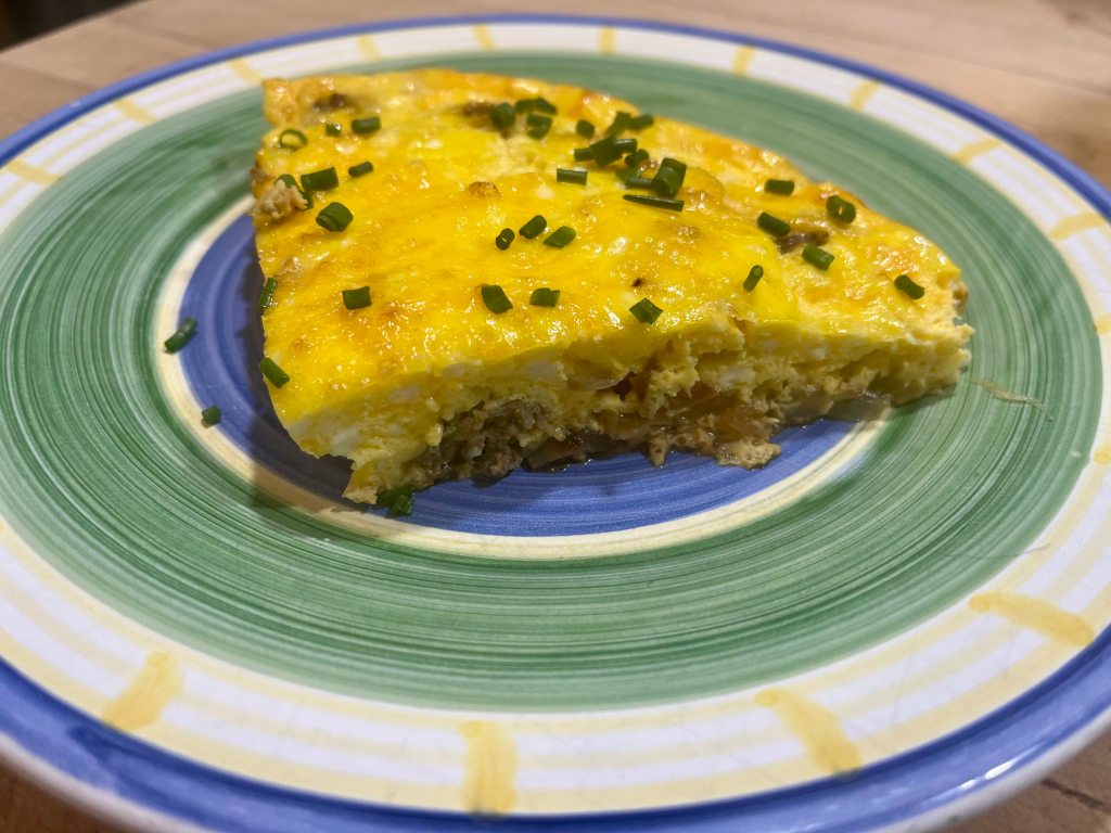 Quiche with BOR Meats Maple Breakfast sausage among its fillings.
