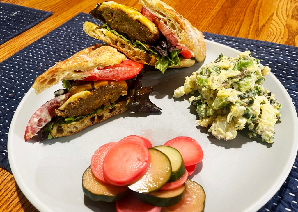 BOR Meats Jalapeño-Cheddar Brisket sausage sandwich.